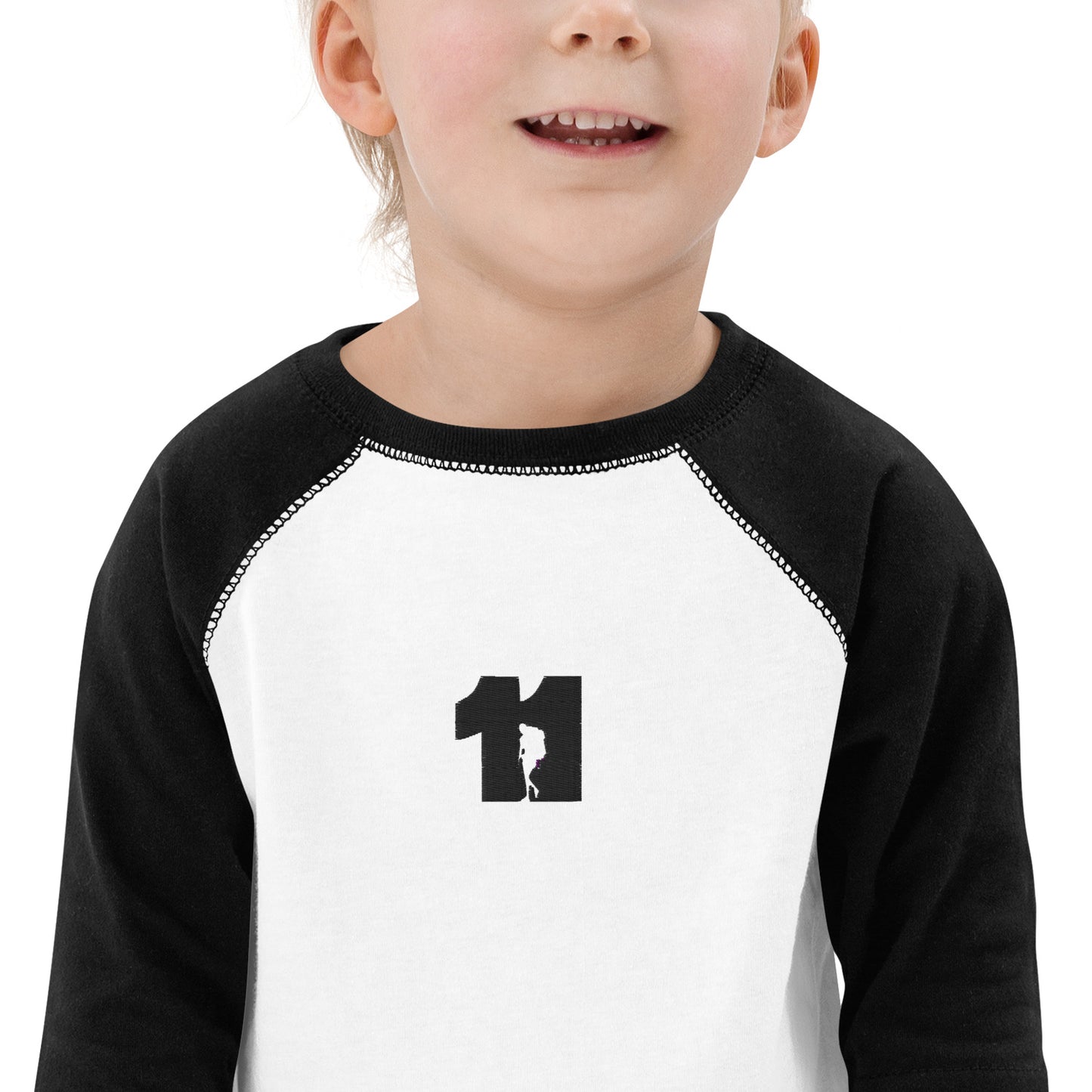 Man Thru 11 Logo Toddler Baseball Shirt